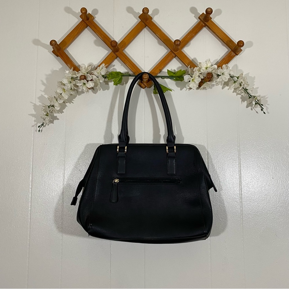 Mossimo Faux Leather Shoulder Bag Zip Black